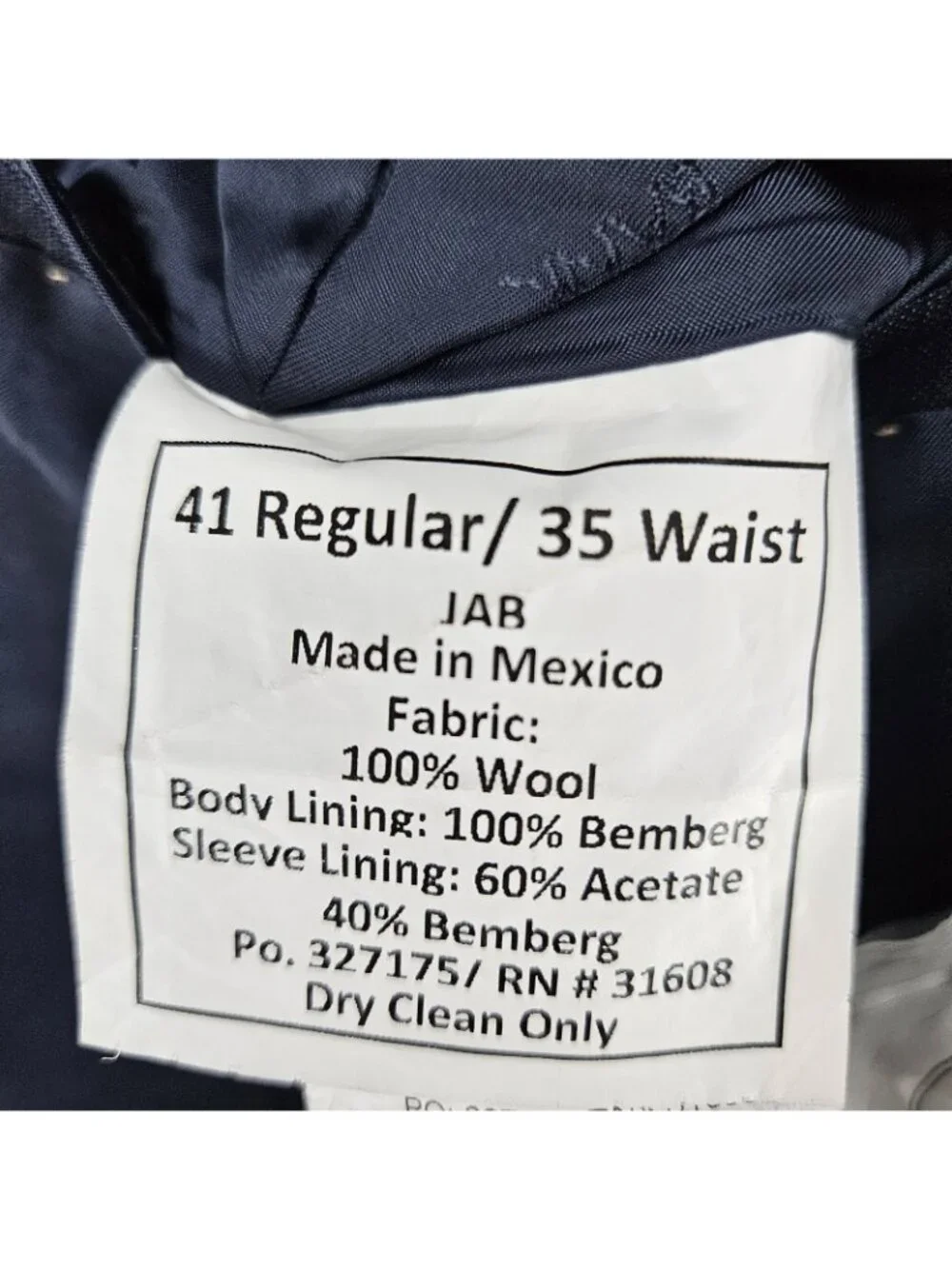Jos A Bank Reserve Navy 100% Wool Savile Tailored Fit Peak Blazer Sport Coat 41R